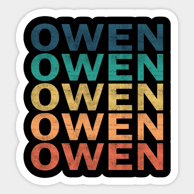 Owen Name T Shirt - Owen Vintage Retro Name Gift Item Tee Sticker by henrietacharthadfield